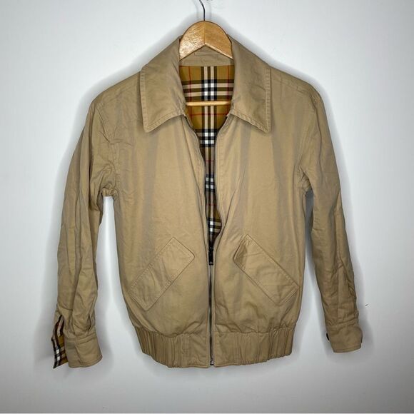 Burberry Harrington Reversible Rainbow Check Nova‎ Plaid Jacket Tan Xxs S Rare - Picture 12 of 13
